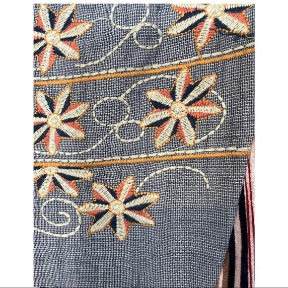 THML Embroidered Striped Maxi Dress Sz M - Picture 9 of 15